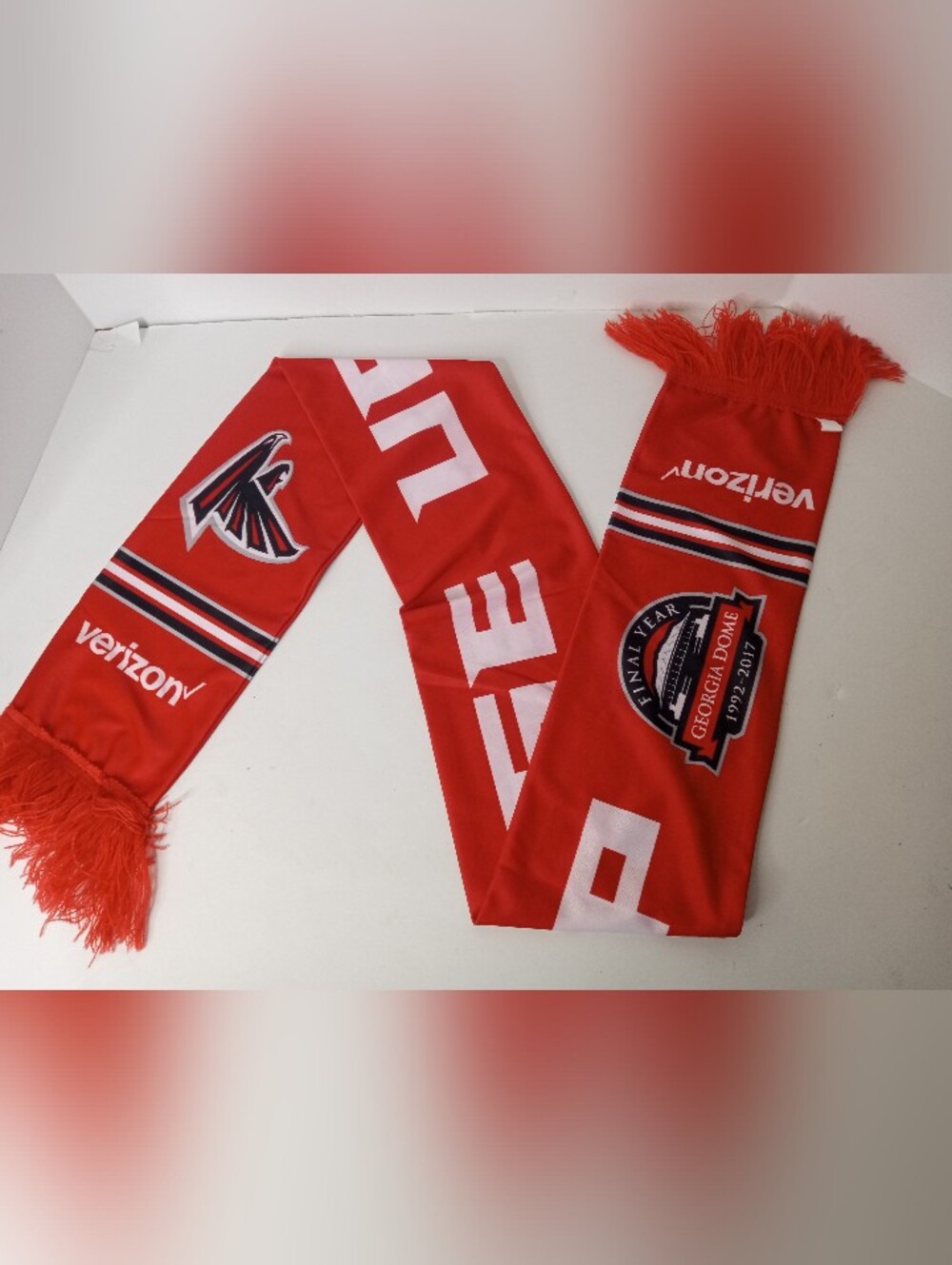 Atlanta Falcons Georgia Dome Final Season Rise Up Fan Collector Red Scarf 2017
